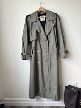 London Fog Black and Tan Checked Trench Coat